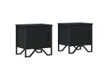 Syfax™ Comodini Neri 2 Pz 40X30X40 Cm In Legno Multistrato