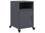 Syfax™ Comodino Antracite 36X39X59 Cm In Acciaio