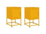 Syfax™ Comodini 2 Pz Giallo Senape 36X39X60,5 Cm In Acciaio