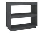 Syfax™ Libreria Grigia 80X35X71 Cm In Legno Massello Di Pino