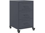 Syfax™ Comodino Antracite 36X39X59 Cm In Acciaio