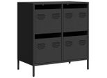 Syfax™ Credenza Nera 68X39X73,5 Cm In Acciaio Laminato A Freddo