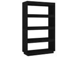 Syfax™ Libreria/Divisorio Nero 80X35X135 Cm In Legno Massello Di Pino
