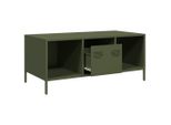 Syfax™ Tavolino Verde Oliva 101,5X50X43,5 Cm Acciaio Laminato A Freddo