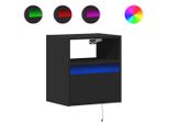 Syfax™ Mobile Tv A Parete Con Luci Led Nero 41X31X45 Cm