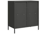 Syfax™ Credenza Nera 68X39X73,5 Cm In Acciaio Laminato A Freddo