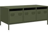 Syfax™ Tavolino Verde Oliva 101,5X50X43,5 Cm Acciaio Laminato A Freddo