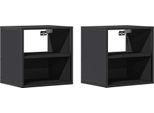 Syfax™ Comodini A Muro 2 Pz Nero 40X31X39,5 Cm
