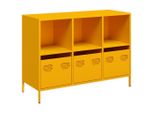 Syfax™ Credenza Giallo Senape 101,5X39X73,5 Cm Acciaio Laminato Freddo