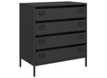 Syfax™ Credenza Nera 68X39X73,5 Cm In Acciaio Laminato A Freddo