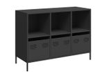 Syfax™ Credenza Nera 101,5X39X73,5 Cm In Acciaio Laminato A Freddo