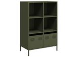 Syfax™ Credenza Verde Oliva 68X39X103,5 Cm In Acciaio