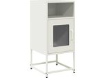 Syfax™ Comodino Bianco 36X39X78 Cm In Acciaio Laminato A Freddo