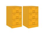 Syfax™ Comodini 2 Pz Giallo Senape 34,5X39X62 Cm In Acciaio