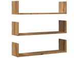 Syfax™ Mensole Parete 3Pz Rovere Artigianale 80X18X18 Cm In Truciolato
