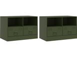 Syfax™ Mobili Tv 2 Pz Verde Oliva 67X39X44 Cm In Acciaio