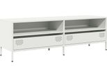 Syfax™ Mobile Tv Bianco 135X39X43,5 Cm In Acciaio Laminato A Freddo