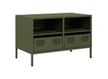 Syfax™ Mobile Tv Verde Oliva 68X39X43,5Cm In Acciaio Laminato A Freddo