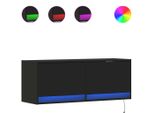 Syfax™ Mobile Tv A Parete Con Luci Led Nero 100X31X35 Cm
