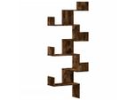 Syfax™ Scaffale Angolare A Muro Rovere Fumo 45X45X147 Cm Multistrato
