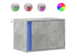 Syfax™ Comodini A Parete Con Luci Led 2 Pz Grigio Cemento
