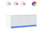 Syfax™ Mobile Porta Tv Con Led Bianco 97X34X40 Cm In Truciolato