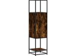 Syfax™ Credenza Rovere Fumo 35,5X35X139 Cm Legno Multistrato Metallo