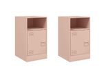 Syfax™ Comodini 2 Pz Rosa 34,5X39X62 Cm In Acciaio