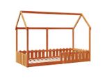 Syfax™ Giroletto Casetta Bambini Marrone Cera 90X200 Cm Massello Pino