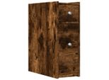 Syfax™ Armadietto Da Bagno Stretto Con Ruote Rovere Fumo In Truciolato