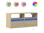 Syfax™ Mobile Tv A Parete Con Luci Led Rovere Sonoma 100X31X45 Cm