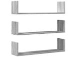 Syfax™ Mensole A Parete 3Pz Grigio Sonoma 80X18X18 Cm In Truciolato