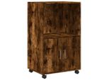 Syfax™ Mobiletto Con Ruote Rovere Fumo 55X40X91 Cm In Truciolato
