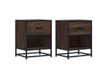 Syfax™ Comodini Rovere Marrone 2 Pz 40X31X50 Cm In Truciolato