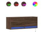 Syfax™ Mobile Tv A Parete Con Luci Led Rovere Marrone 100X31X35 Cm