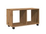 Syfax™ Mobiletto Con Ruote Rovere Artigianale 72X33X42,5 Cm Truciolato
