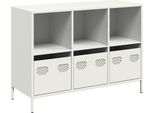 Syfax™ Credenza Bianca 101,5X39X73,5 Cm In Acciaio Laminato A Freddo