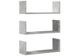 Syfax™ Mensole A Muro 2Pz Grigio Cemento 58X18X18 Cm In Truciolato