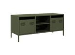 Syfax™ Mobile Tv Verde Oliva 101,5X39X43,5Cm Acciaio Laminato A Freddo
