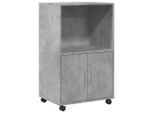 Syfax™ Mobiletto Con Ruote Grigio Cemento 55X40X91 Cm In Truciolato