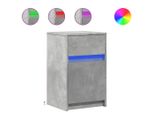 Syfax™ Comodini Con Luci Led 2Pz Grigio Cemento In Legno Multistrato