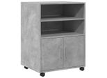Syfax™ Mobiletto Con Ruote Grigio Cemento 60X48X81 Cm In Truciolato