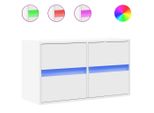 Syfax™ Mobile Tv A Parete Con Luci Led Bianco 80X31X45 Cm