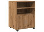 Syfax™ Armadietto Con Ruote Rovere Artigianale 60X48X81 Cm Truciolato