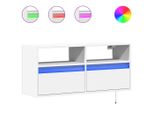 Syfax™ Mobile Tv A Parete Con Luci Led Bianco 100X31X45 Cm