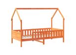 Syfax™ Giroletto Casetta Bambini Marrone Cera 90X200 Cm Massello Pino