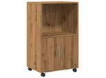 Syfax™ Armadietto Con Ruote Rovere Artigianale 55X40X91 Cm Truciolato