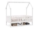 Syfax™ Giroletto Casetta Bambini Bianco 80X160 Cm Legno Massello Pino