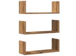 Syfax™ Mensole Parete 3Pz Rovere Artigianale 58X18X18 Cm In Truciolato