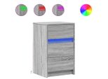 Syfax™ Comodino Con Luci Led Grigio Sonoma In Legno Multistrato